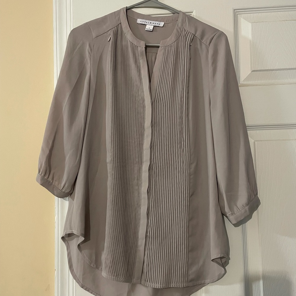 Gray Nursing-Friendly Blouse